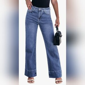 New Wide Leg High-Waist Women's Flare Jeans